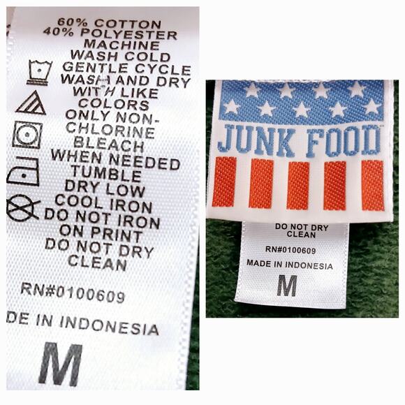 Junk Food Women's SZ M Green Bay Packets Crew Neck Sweatshirt White Gold Green - Picture 5 of 5